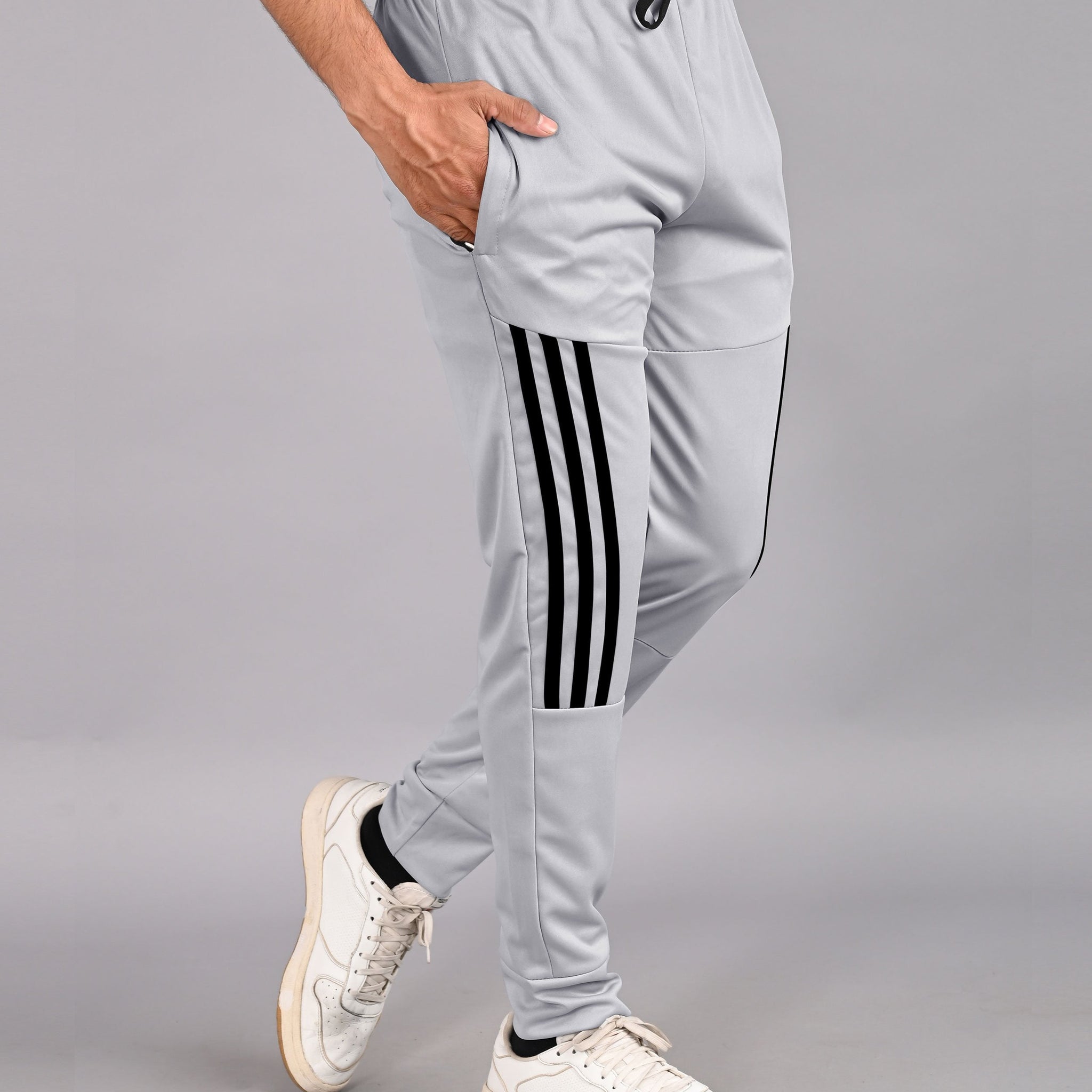 Men's Light Grey Color Track Pants