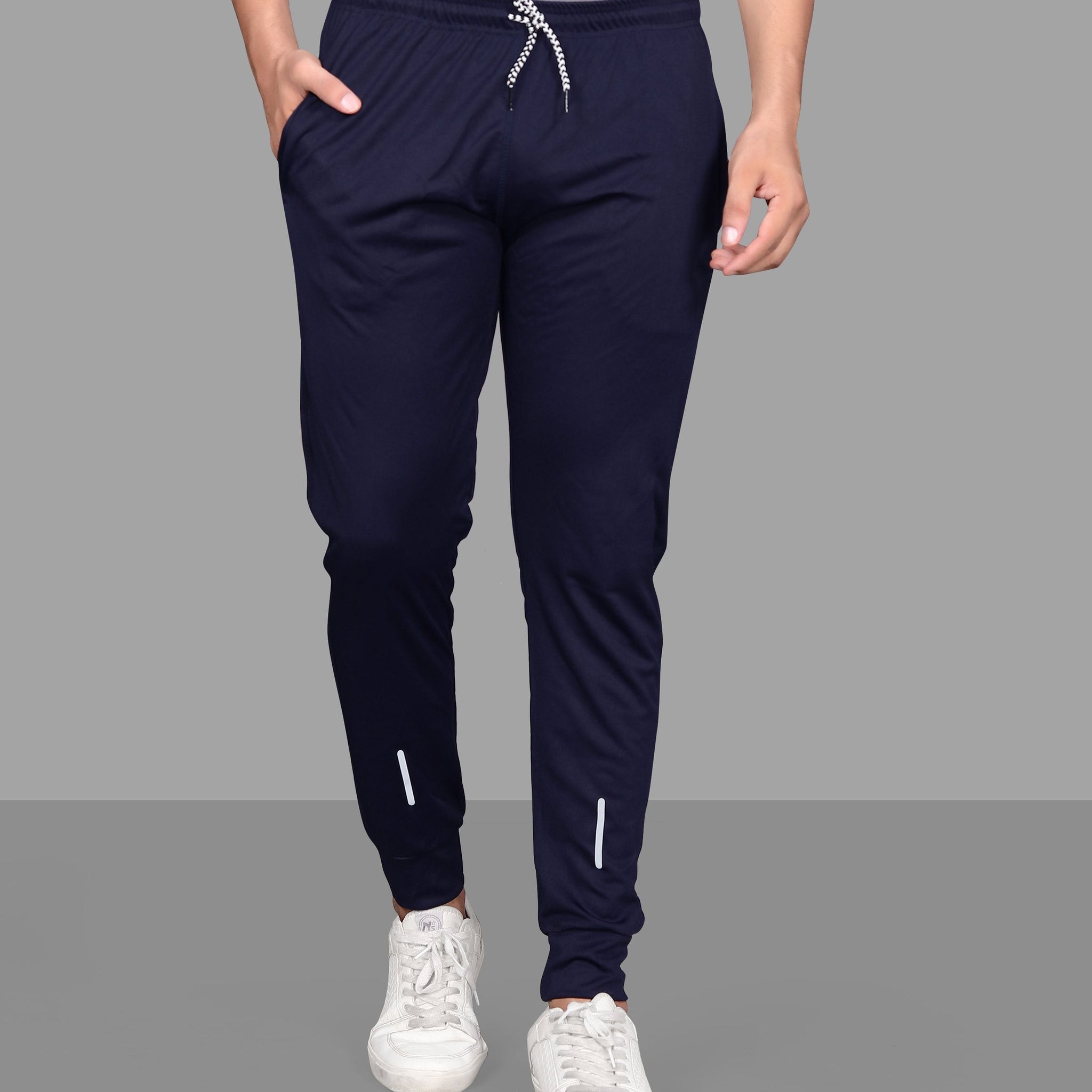 Solid Men Blue Track Pants