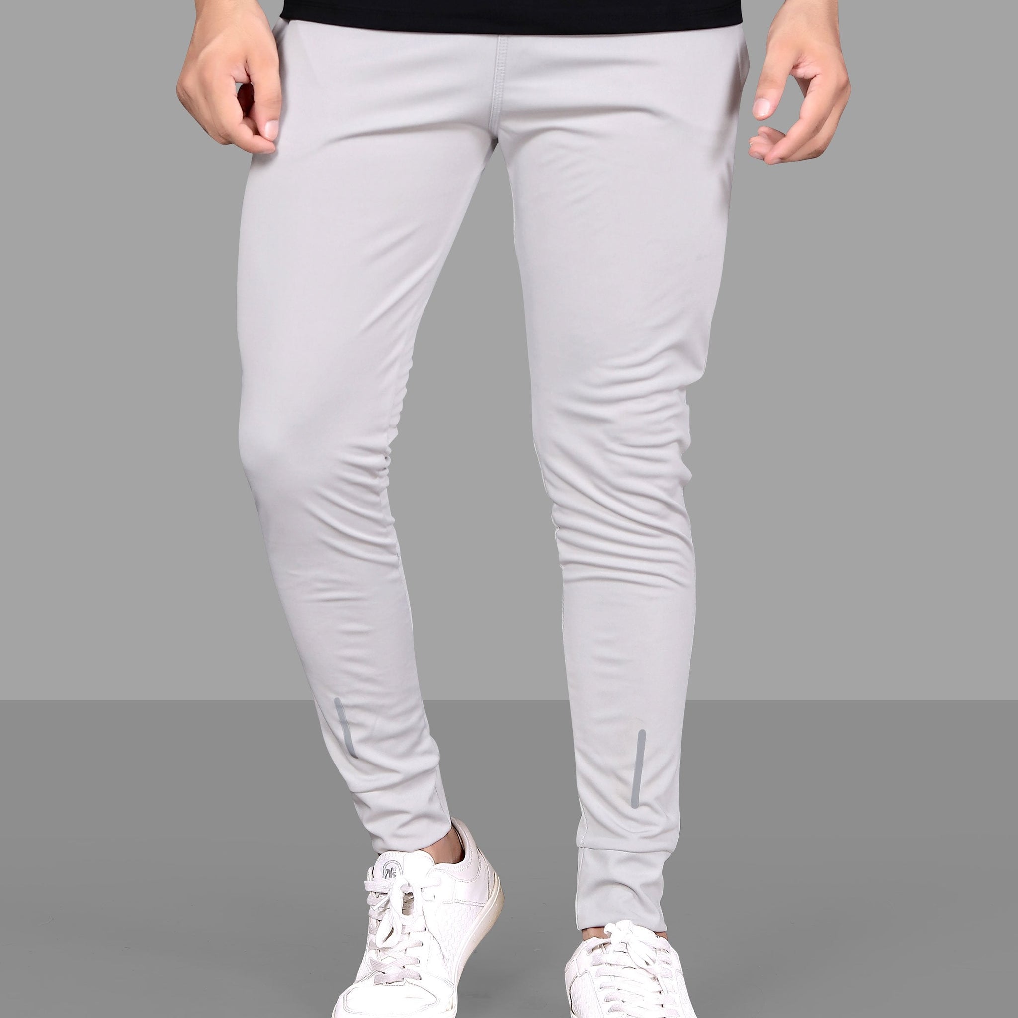 Solid Men Light GreyTrack Pants