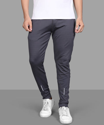 Solid Men Dark Grey Track Pants