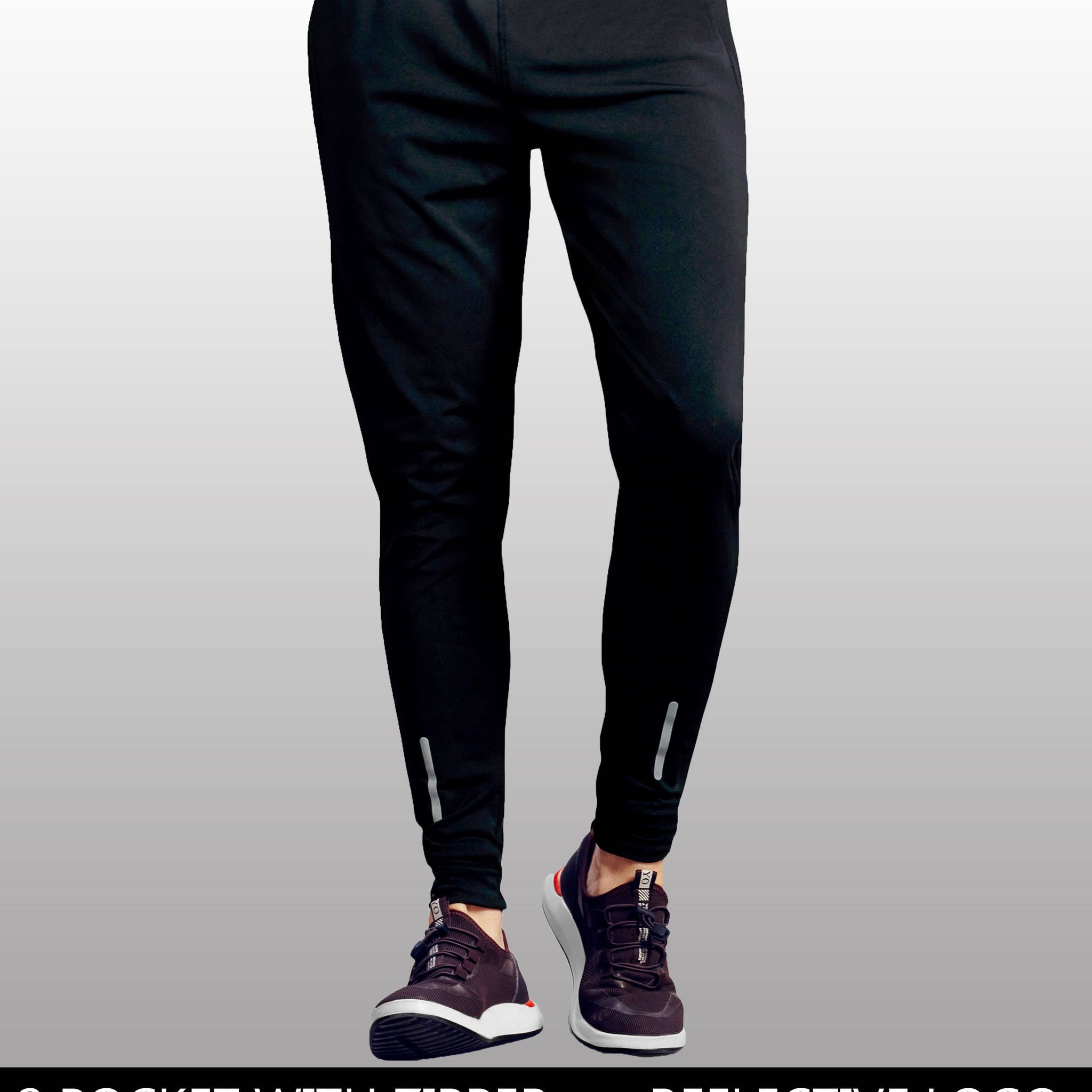 Solid Men Black Track Pants