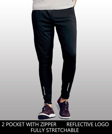 Solid Men Black Track Pants