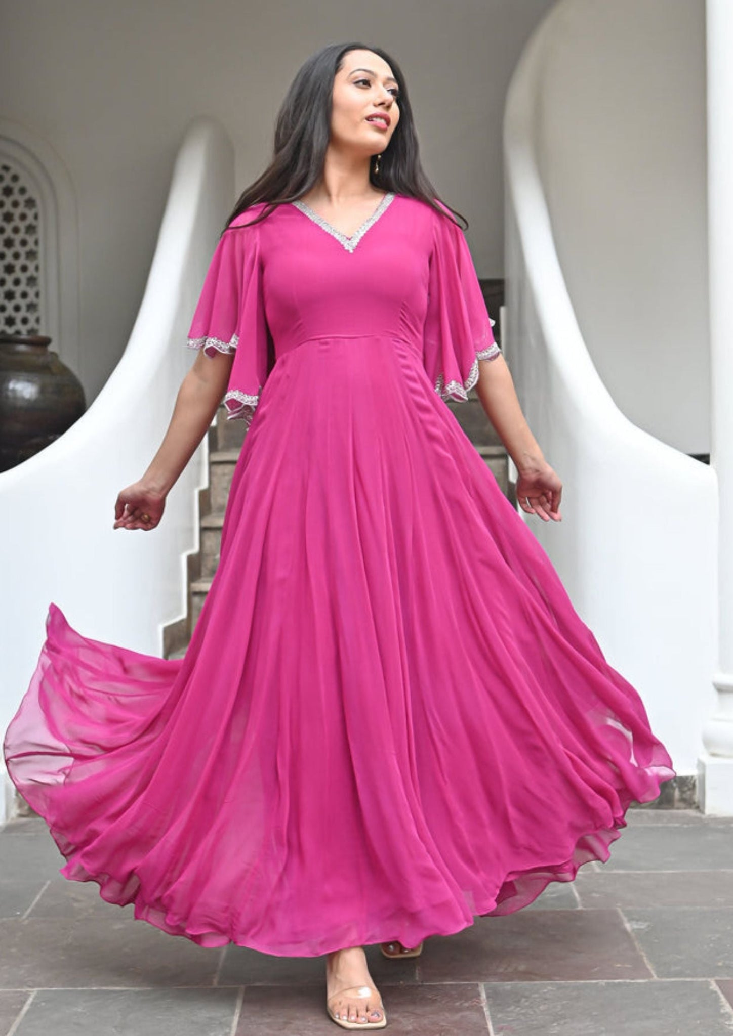 Pink Color Anarkali Gown