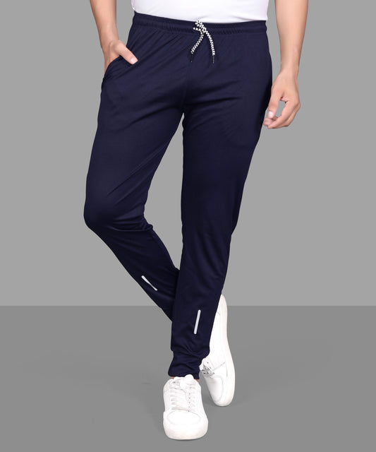 Solid Men Blue Track Pants