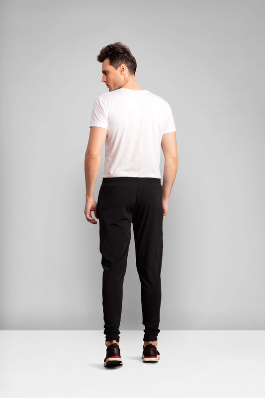 Solid Men Black Track Pants