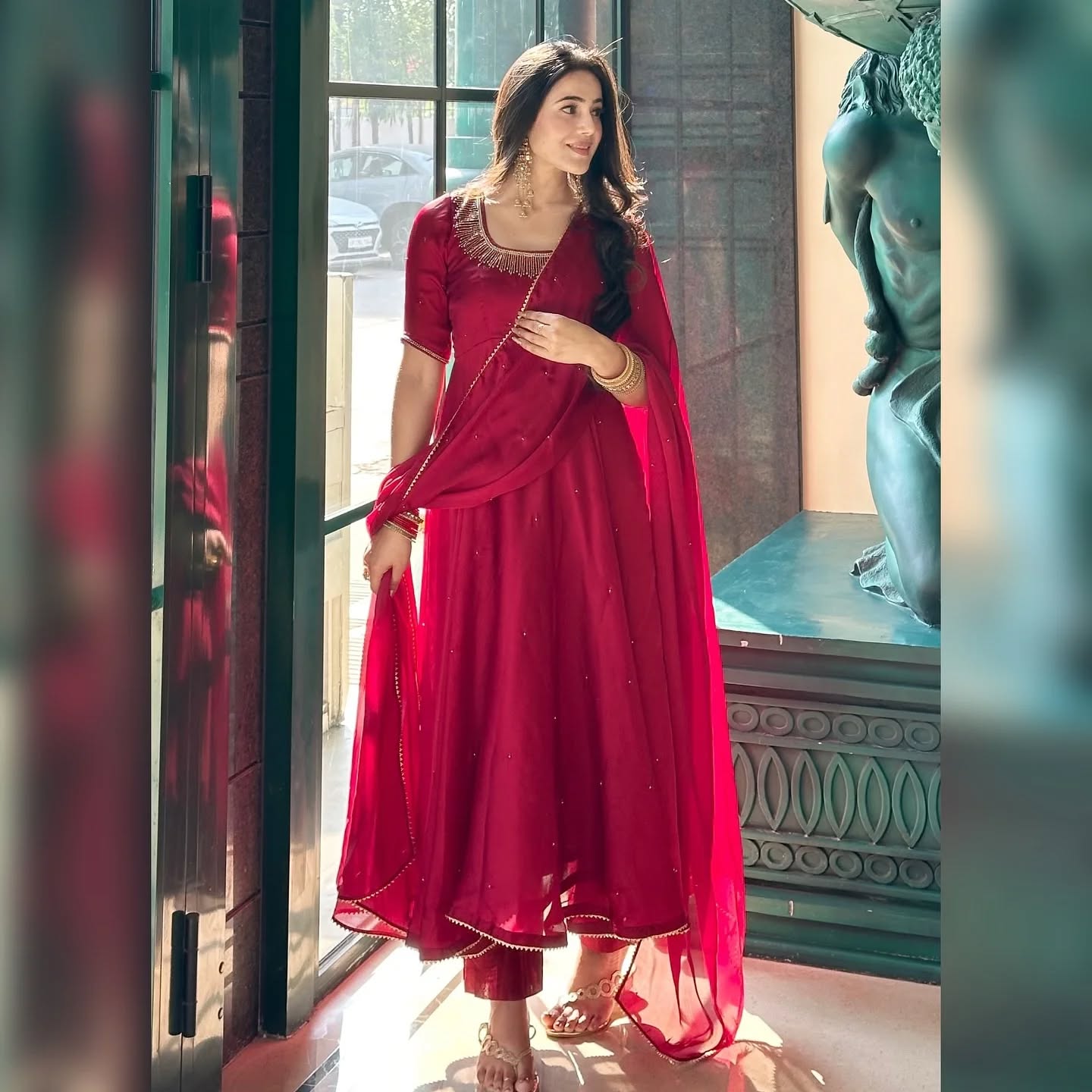 Moti handwork Classic Desinger Anarkali Gown