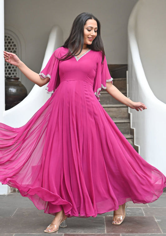 Pink Color Anarkali Gown