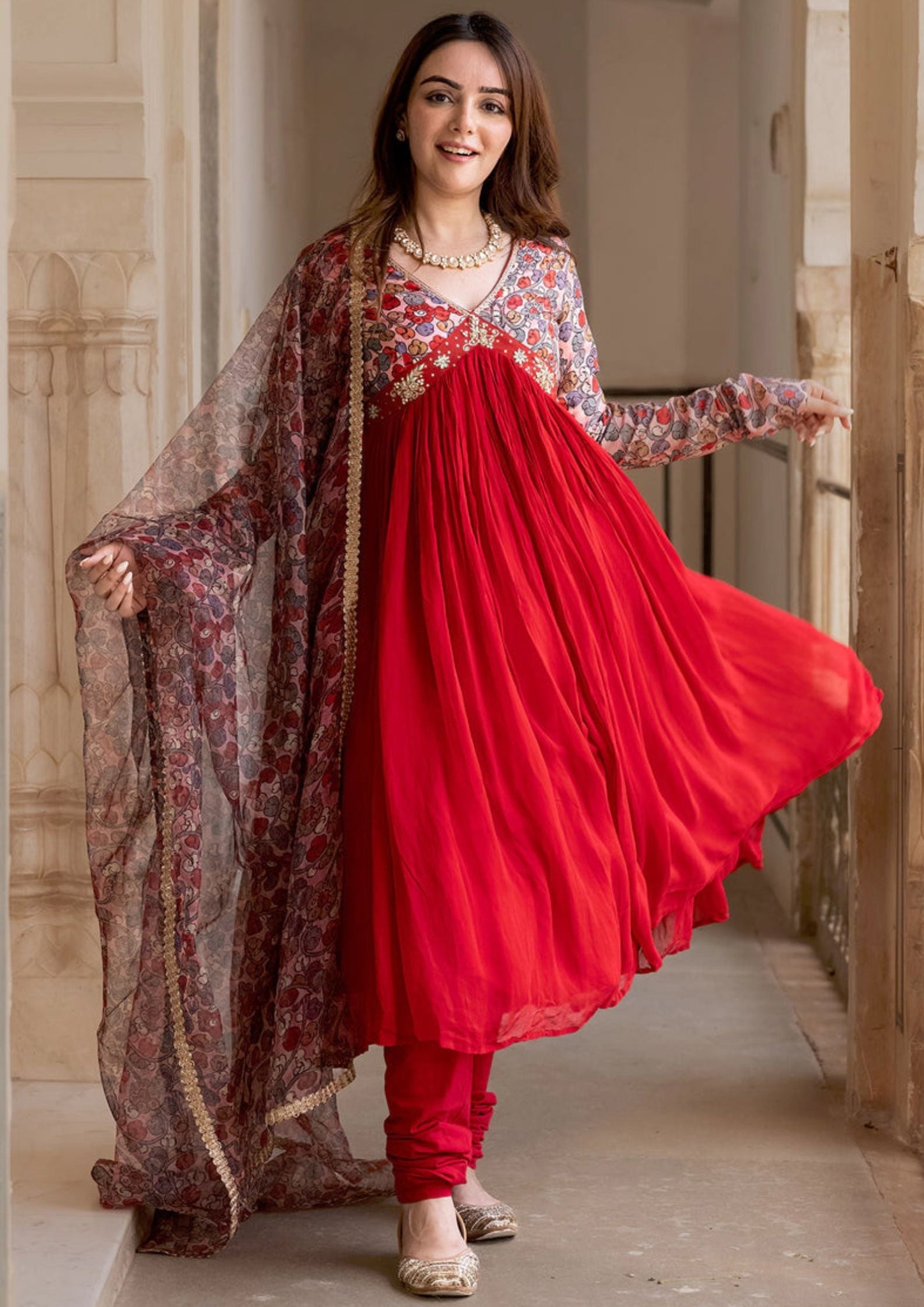 Aliya Cut Red Color Hand Work Suit